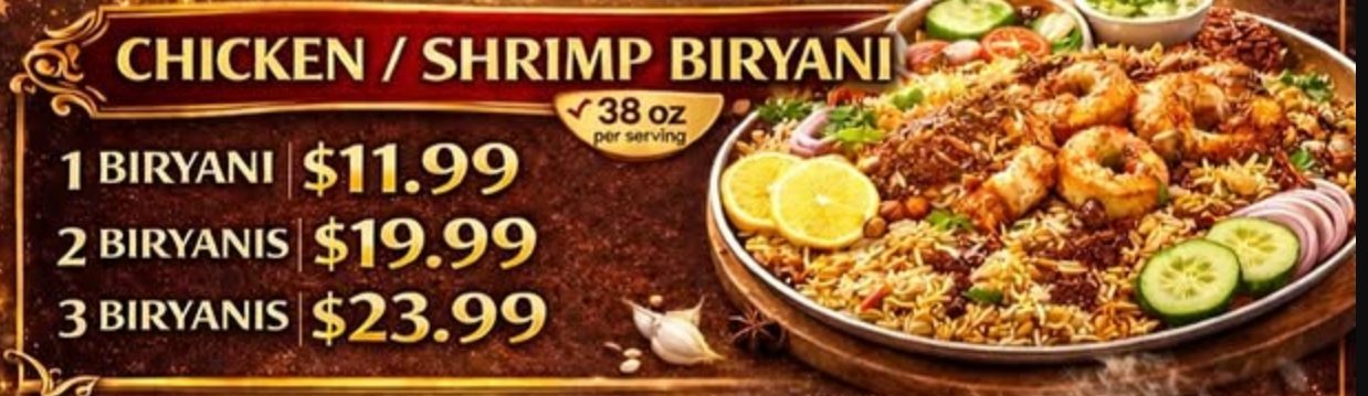 Prawn biryani